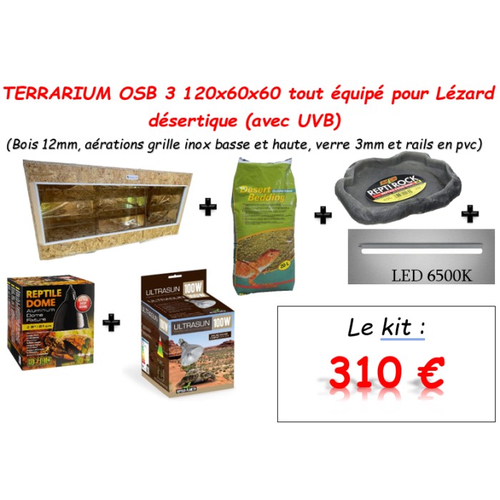 Terrarium Kit pour pogona (LIVRAISON OFFERTE)