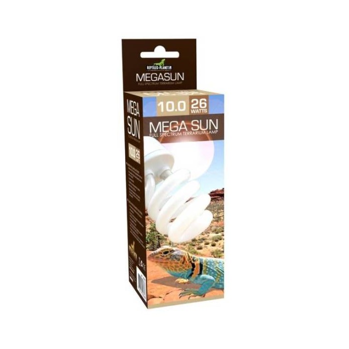 Mega Sun UVB 10.0 Lamp - 26W -(10% UVB- 30% UVA) - Reptilesplanet