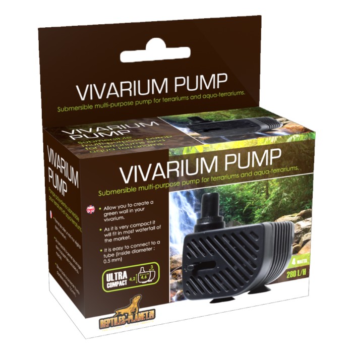 Vivarium Pump 4W 280 L/H Dim:4,2x3x4,6 cm - Reptilesplanet