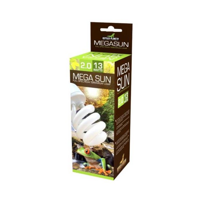 Mega Sun UVB 2.0 lamp - 13W (2% UVB 30% UVA) - Reptilesplanet