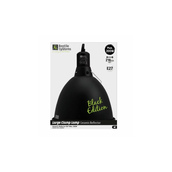 Clamp Lamp Black Edition Large ? 216mm - Reptile Systems